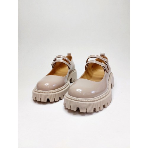 Туфлі Мері Джейн капучино лаковані 2