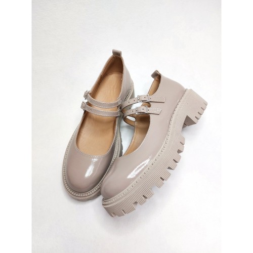 Туфлі Мері Джейн капучино лаковані 3