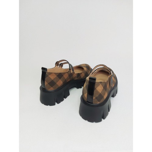 Туфлі Мері Джейн помаранчеві в клітинку 4