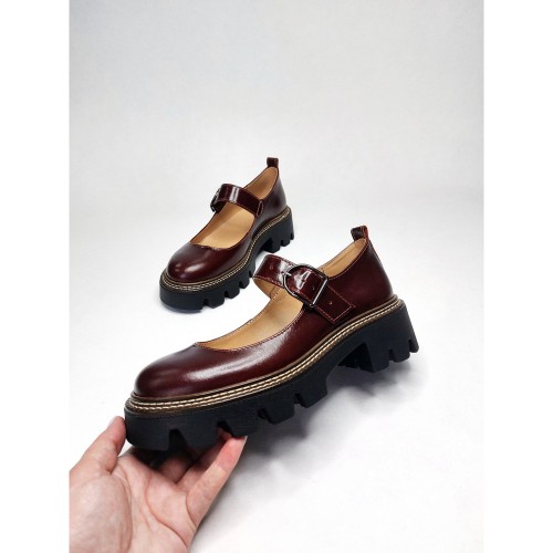 Туфлі Мері Джейн шоколд лаковані 3