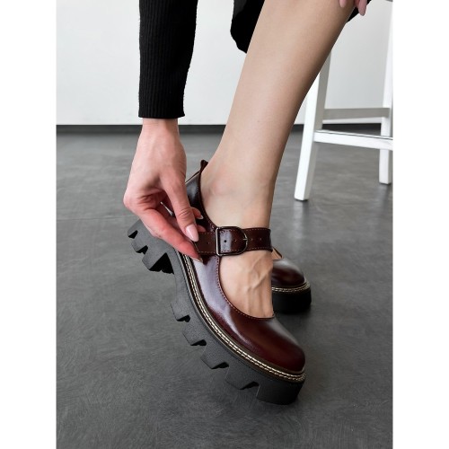 Туфлі Мері Джейн шоколд лаковані 4