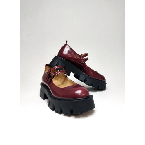 Туфлі Мері Джейн бордо 1