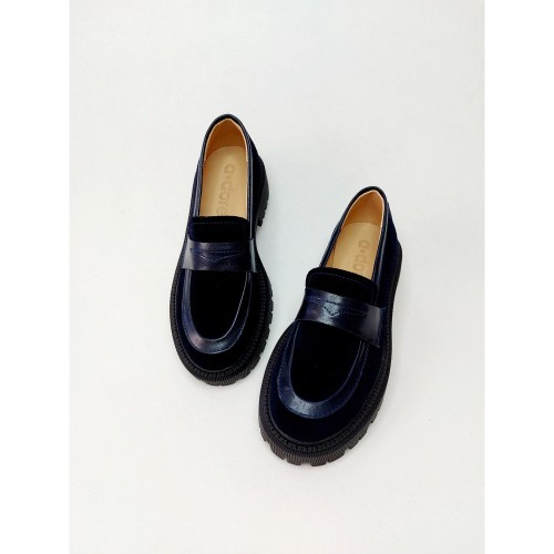 Лофери А-28 сині замша 2