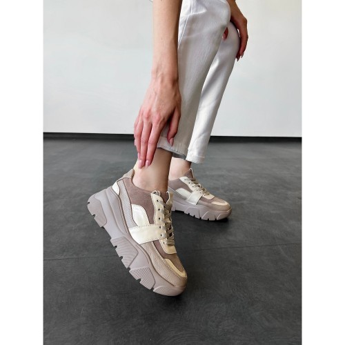 Кроссовки QUEEN бежевые 4