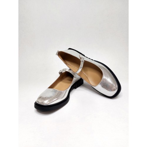 Балетки Мері Джейн срібло 2