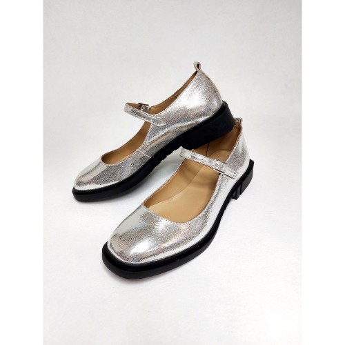 Балетки Мері Джейн срібло 1