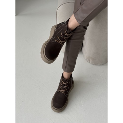 Хайтопи темний шоколад, замша 3