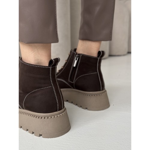 Хайтопи темний шоколад, замша 2