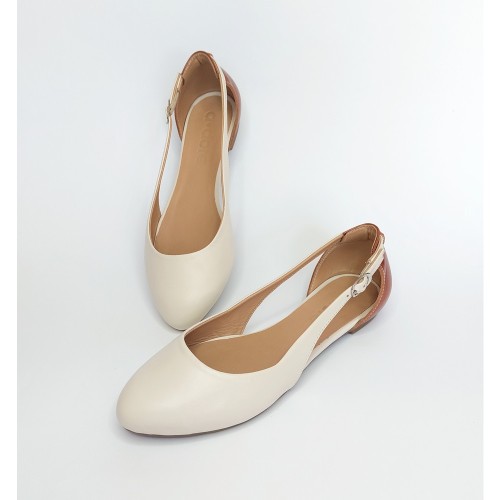 TANGO бежеві з корічневою п'ятою 1