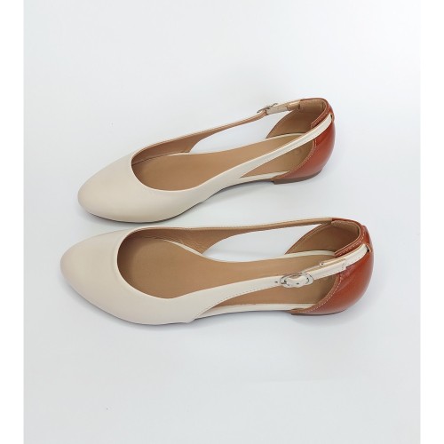 TANGO бежеві з корічневою п'ятою 2