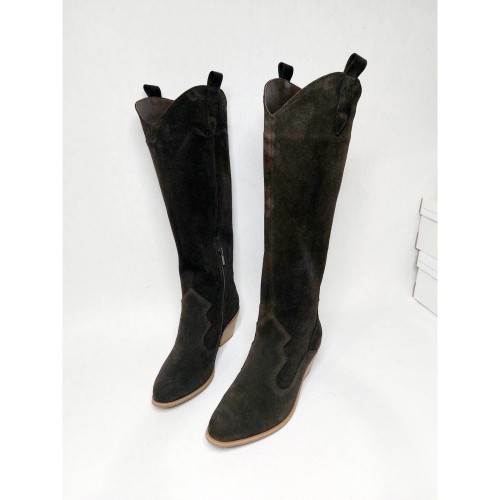 Козаки чоботи замша, темний шоколад 1