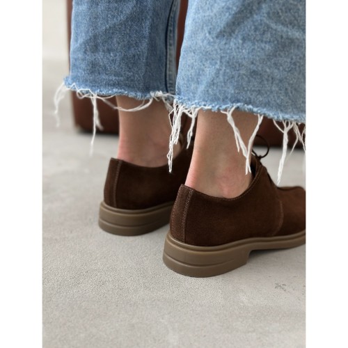 Лофери анатомічні, шоколад, замша 3