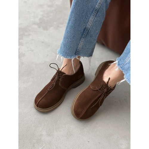 Лофери анатомічні, шоколад, замша 1