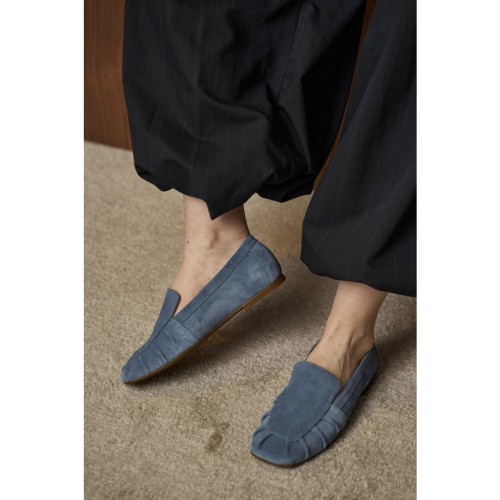 Лофери з драпіровкою, смарагдові, замша 7