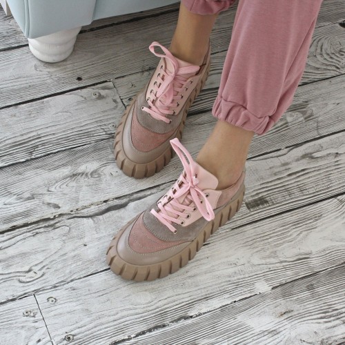 Кеди ЗЕФІР бежево-рожеві 4