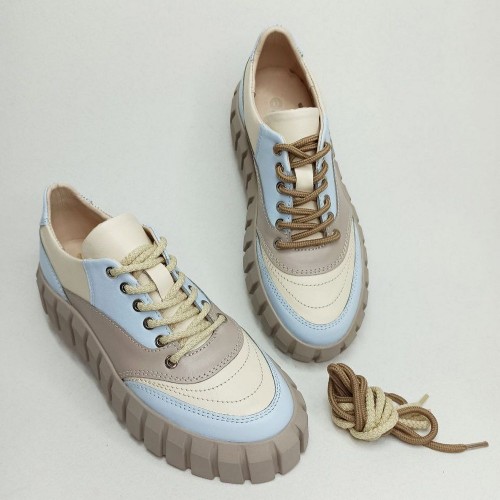 Кеди ЗЕФІР капучиново-блакитні 1