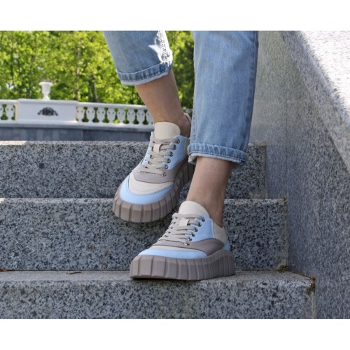 Кеди ЗЕФІР капучиново-блакитні 2