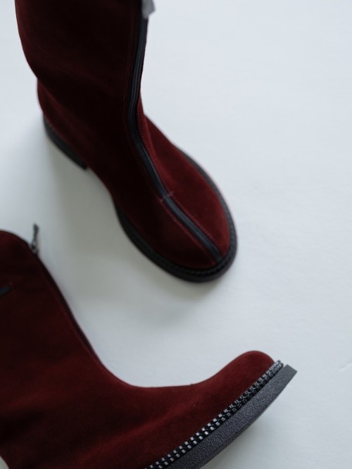 Чоботи зі змійками, бордо 