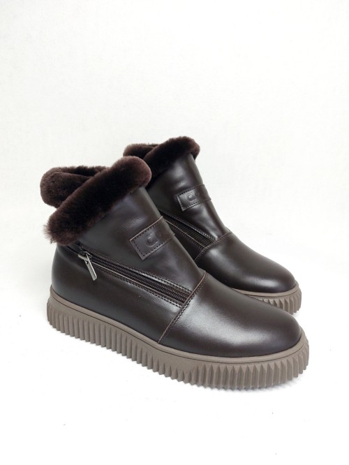 Уггі темний шоколад, гладка шкіра 