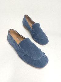 Лофери з драпіровкою, блакитні, замша