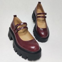 Туфлі Мері Джейн бордо