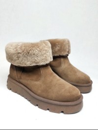 Уггі пісочні з отворотом, замша